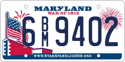 MD license plate 6BM9402
