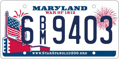 MD license plate 6BM9403