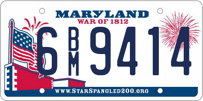 MD license plate 6BM9414