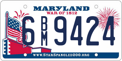 MD license plate 6BM9424