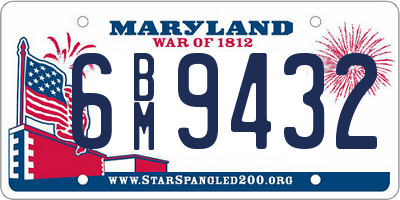 MD license plate 6BM9432
