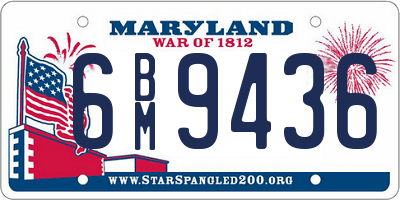 MD license plate 6BM9436