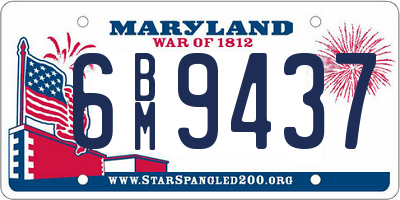 MD license plate 6BM9437