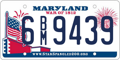MD license plate 6BM9439