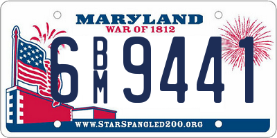 MD license plate 6BM9441