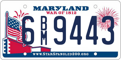 MD license plate 6BM9443