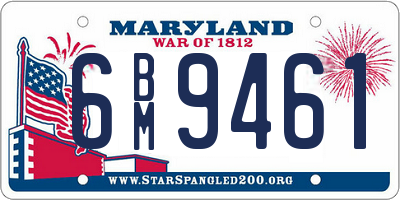 MD license plate 6BM9461