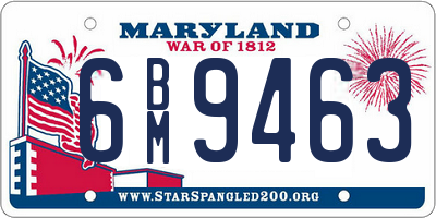 MD license plate 6BM9463