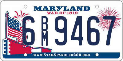 MD license plate 6BM9467