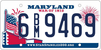 MD license plate 6BM9469