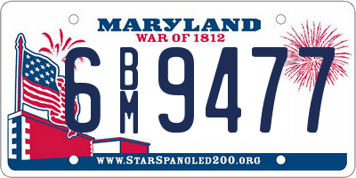 MD license plate 6BM9477