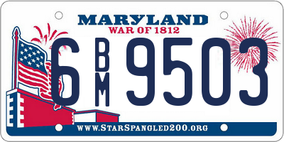 MD license plate 6BM9503