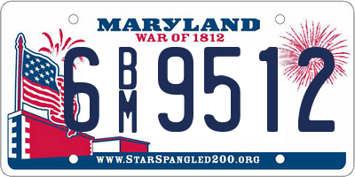 MD license plate 6BM9512