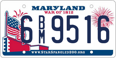 MD license plate 6BM9516