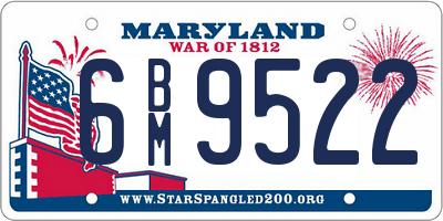 MD license plate 6BM9522