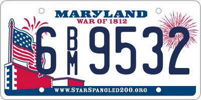 MD license plate 6BM9532