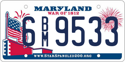 MD license plate 6BM9533