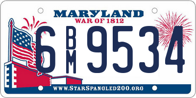 MD license plate 6BM9534