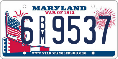 MD license plate 6BM9537