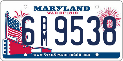 MD license plate 6BM9538