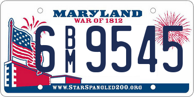 MD license plate 6BM9545