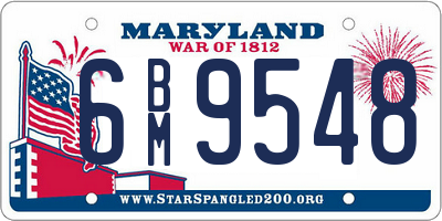 MD license plate 6BM9548