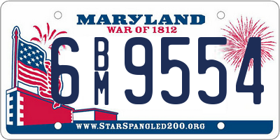 MD license plate 6BM9554