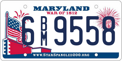 MD license plate 6BM9558