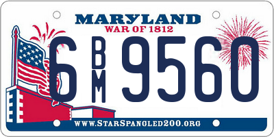 MD license plate 6BM9560