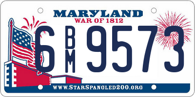 MD license plate 6BM9573
