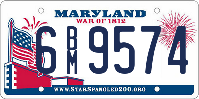 MD license plate 6BM9574