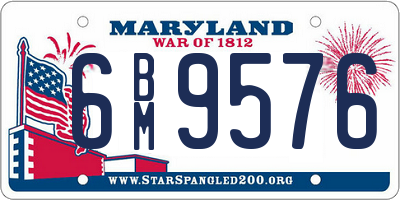 MD license plate 6BM9576