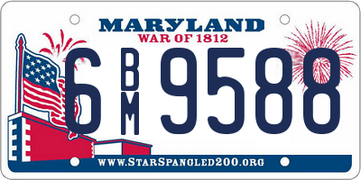 MD license plate 6BM9588