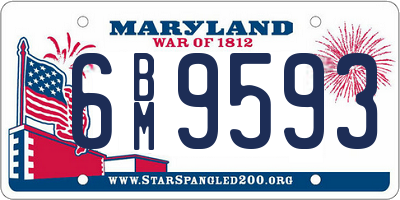MD license plate 6BM9593