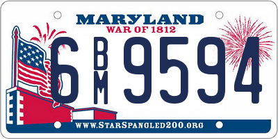 MD license plate 6BM9594