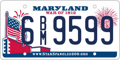 MD license plate 6BM9599