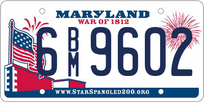 MD license plate 6BM9602