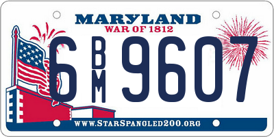 MD license plate 6BM9607