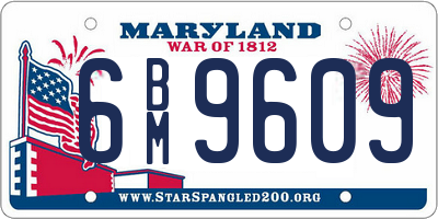 MD license plate 6BM9609