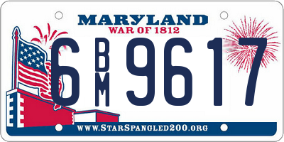 MD license plate 6BM9617