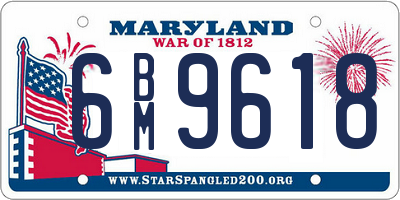 MD license plate 6BM9618