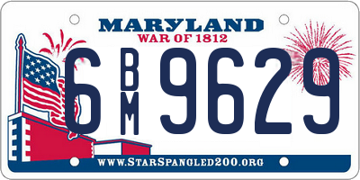MD license plate 6BM9629