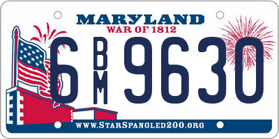 MD license plate 6BM9630