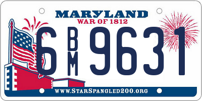 MD license plate 6BM9631