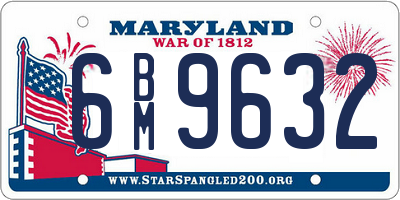 MD license plate 6BM9632