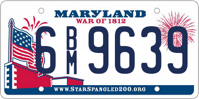MD license plate 6BM9639