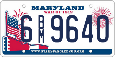 MD license plate 6BM9640