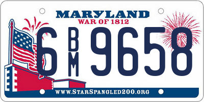 MD license plate 6BM9658