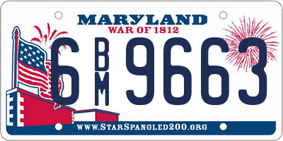 MD license plate 6BM9663
