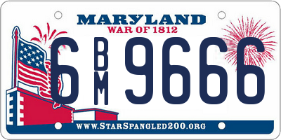 MD license plate 6BM9666